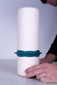 Vase en faïence avec dégradé de couleur vert